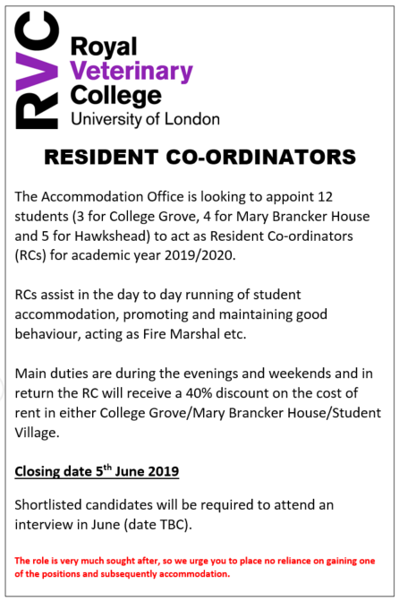 resident co-ordinator post
